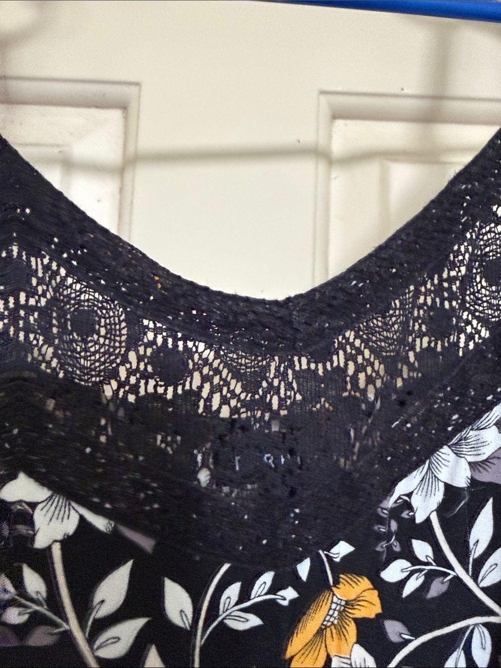 Torrid Black Floral Midi Dress with Yellow Accents - Picture 4 of 6